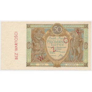 50 złotych 1929 - Ser.EX. - z późniejszym nadrukiem WZÓR tzw. wzór Kamińskiego