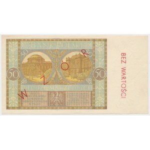 50 złotych 1929 - Ser.EX. - z późniejszym nadrukiem WZÓR tzw. wzór Kamińskiego