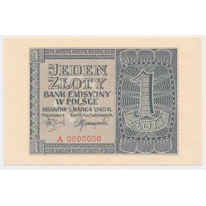 1 zloty 1940 - MODEL - A 0000000.