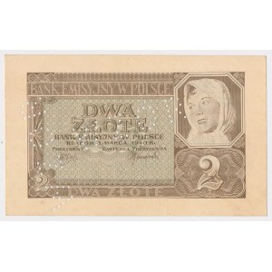 2 zloty 1940 - perforazione MODELLO - senza serie e numero