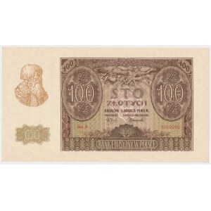 100 złotych 1940 - WZÓR - Ser.A 0000000