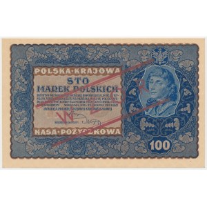 100 mkp 1919 IH Series A - overprinted MODEL so called Kaminski pattern.