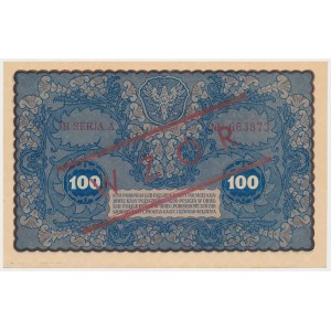 100 mkp 1919 IH Series A - overprinted MODEL so called Kaminski pattern.