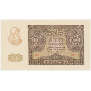 100 zloty 1940 - Ser.B - Falsification of ZWZ