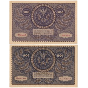 1,000 mkp 1919 August - two varieties (2pcs)