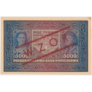 5.000 mkp 1920 II Serja R - z nadrukiem WZÓR tzw. wzór Kamińskiego