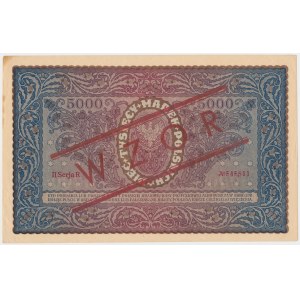 5.000 mkp 1920 II Serja R - z nadrukiem WZÓR tzw. wzór Kamińskiego