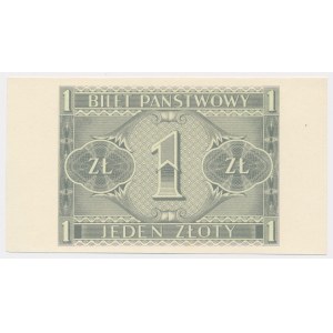 1 zloty 1938 Chrobry - reverse print only