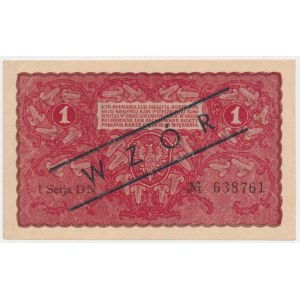 1 mkp 1919 August I Serie DN - überdrucktes MODELL sogenanntes Kaminski Muster.