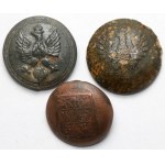 Legion buttons and Warsaw Gubernia buttons - set (3pcs)