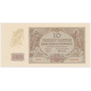 10 zlotých 1940 - MODEL - Séria C 0000000