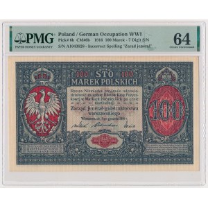 100 mkp 1916 jenerał - 7-cyfr - PIĘKNY I RZADKI