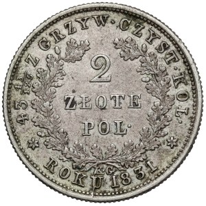 November Uprising, 2 zloty 1831 KG
