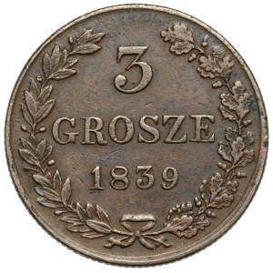 3 grosze 1839 MW, Warszawa