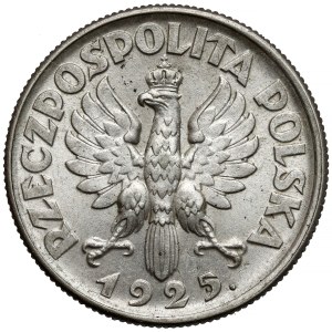 Kobieta i kłosy 2 złote 1925 z kropką, Londyn
