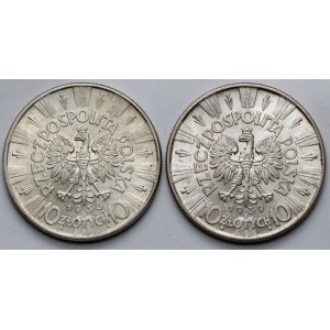 Piłsudski 10 złotych 1936-1939 - zestaw (2szt)