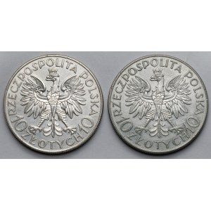 10 zlotých 1933 Sobieski a Traugutt - sada (2ks)