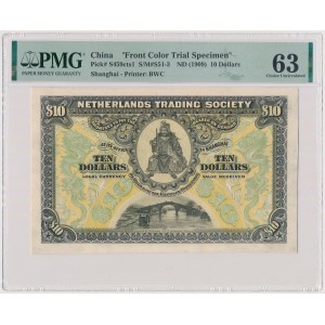 Chiny, Front Color Trial Specimen, 10 Dollars ND (1909)