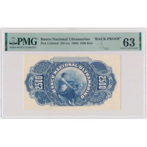 Mozambique, Banco Nacional Ultramarino, Back Proof 2.500 Reis ND (ca. 1909)