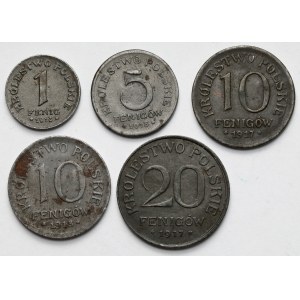 Königreich Polen, 1-20 Fechten 1917-1918 - Satz (5 St.)