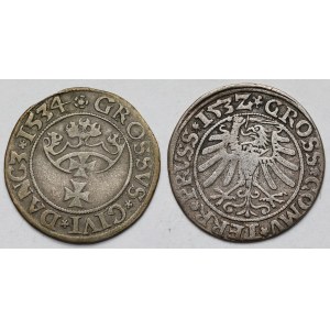 Sigismund I the Old, Penny of Toruń 1532 and Gdańsk 1534 - set (2pcs)