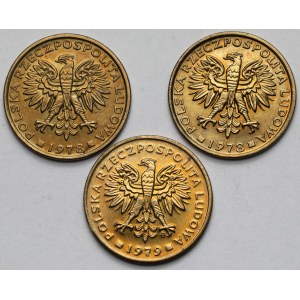 2 gold 1978 (no mark) and 1979 - set (3pcs)