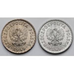1 Gold 1949 CuNi und Al - Paar (2 Stck.)