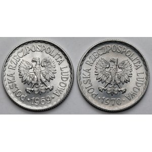 1 złoty 1969-1970 - zestaw (2szt)