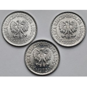 1 złoty 1971-1973 - zestaw (3szt)