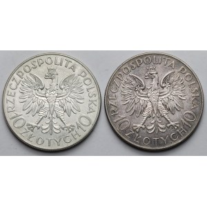 10 zlotých 1933 Sobieski a Traugutt - sada (2ks)
