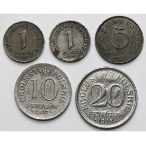 Königreich Polen, 1-20 Fechten 1917-1918 - Satz (5 St.)