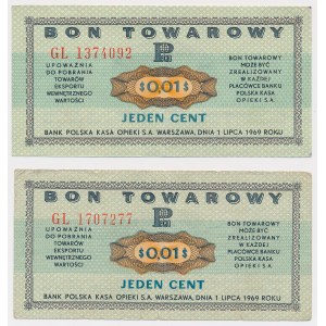PEWEX 1 cent 1969 - GL - zestaw (2szt)