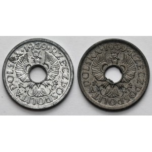 Generalna Gubernia, 5 groszy 1939 - zestaw (2szt)