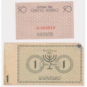 Lodz Ghetto, 50 fenig and 1 mark 1940 (2pcs)