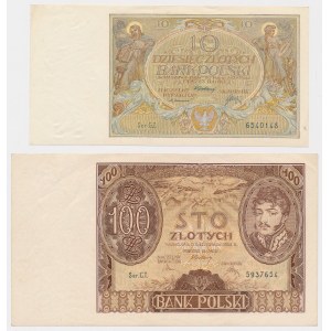 10 zloty 1929 and 100 zloty 1934 - set (2pcs)