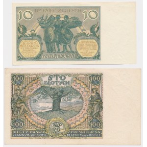 10 zloty 1929 and 100 zloty 1934 - set (2pcs)