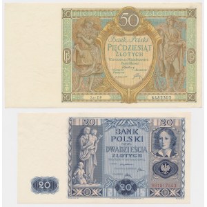 50 zł 1929 i 20 zł 1936 - zestaw (2szt)