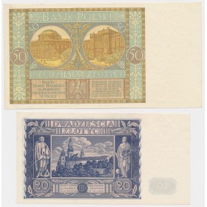 50 zł 1929 i 20 zł 1936 - zestaw (2szt)