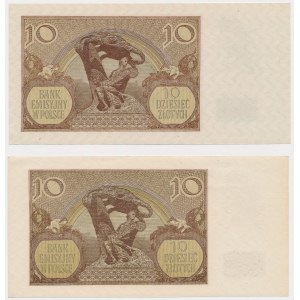 10 zl 1940 - two varieties - set (2pcs)