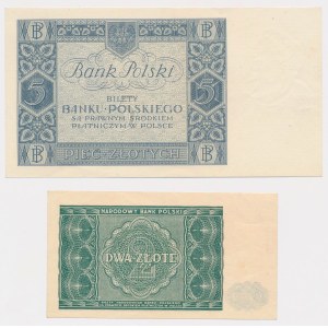 5 zł 1931 i 2 zł 1946 - zestaw (2szt)