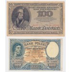 100 mkp 1919 February and 100 zloty 1919 - set (2pcs)
