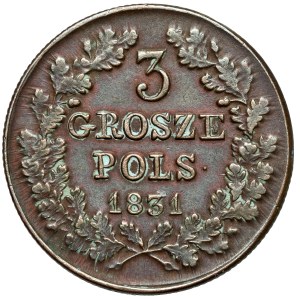 November Uprising, 3 pennies 1831 KG
