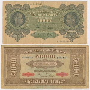 10,000 and 50,000 mkp 1922 - set (2pcs)