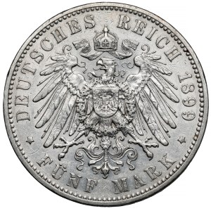 Saxony, 5 marks 1899-E