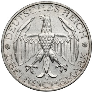 Weimar, 3 marks 1929-A - Waldeck