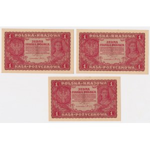 1 mkp 1919 August - 1st Series GL - set (3pcs)