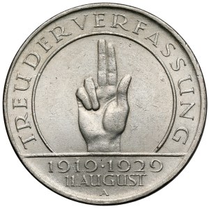 Weimar, 3 marks 1929-A - Treu Der Verfassung