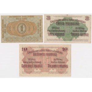 Ost- Poznań, 1, 3 and 10 rubles 1916 - set (3pcs)