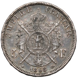 France, Napoleon III, 5 francs 1868, Paris