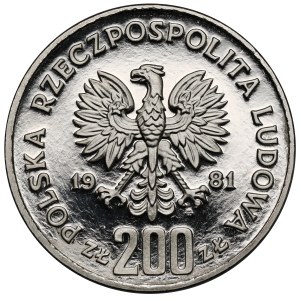 Próba NIKIEL 200 złotych 1981 Bolesław II Śmiały - półpostać
